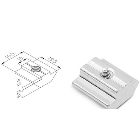 50pcs T-Slot Hammer Nuts Nickel Coated Carbon Steel T-Nuts for Woodworking (Style 45 - M5)