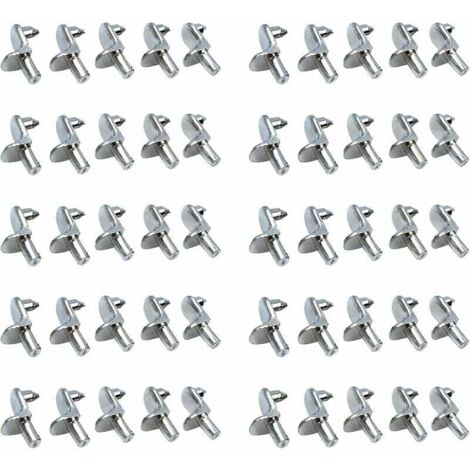50PCS Taquet etagere Support Étagères de Métal Nickelé Goupilles de Support pour Armoire Bureau Accessoires