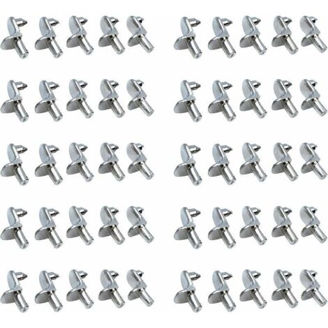 50PCS Taquet etagere Support Étagères de Métal Nickelé Goupilles de Support pour Armoire Bureau Accessoires