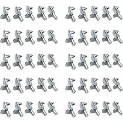 50PCS Taquet etagere Support Étagères de Métal Nickelé Goupilles de Support pour Armoire Bureau Accessoires