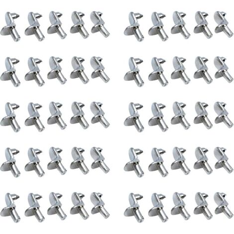 50PCS Taquet etagere Support Étagères de Métal Nickelé Goupilles de Support pour Armoire Bureau Accessoires