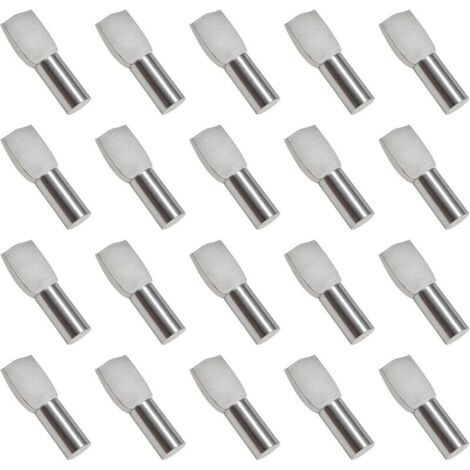 50Pcs Taquet Etagere,Support d'Étagère Étagère Broches Cheville Etagere Supports de Plaque en Métal Nickelé pour Armoire, Bureau et Étagère- 5mmX19mm