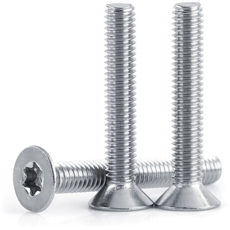 50pcs Vis à métaux M4 en acier inoxydable à tête plate (M4×30)