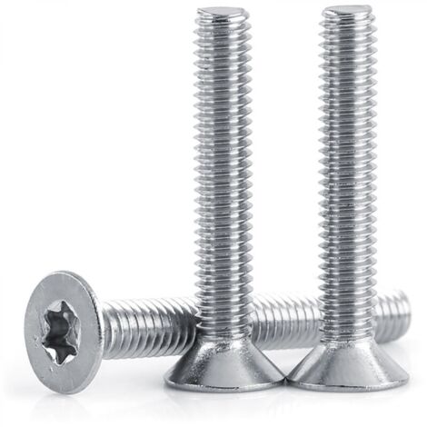 50pcs Vis à métaux M4 en acier inoxydable à tête plate (M4×30)