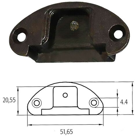 50PZ BASETTA PER CERNIERE MOBILI 'A0069' bronzata