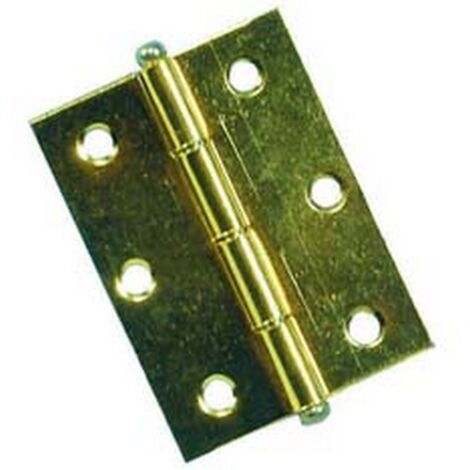 50PZ CERNIERE CON PERNO SFILABILE IN ACCIAIO OTTONATO - mm.40x35