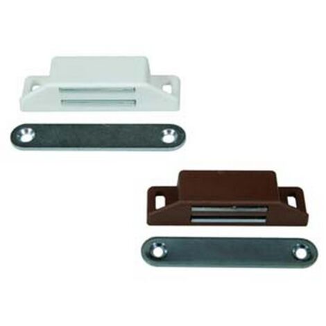 50PZ CRICCHETTO MAGNETICO RETTANGOLARE GRANDE - mm.65x20x15h., in plastica bianc