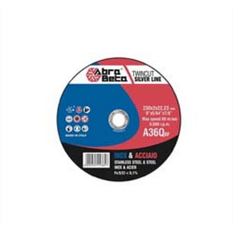 50PZ disco da taglio sottile acciaio e inox  mm.115 -  mm.115x1,6 foro 22,2 per acciaio e inox