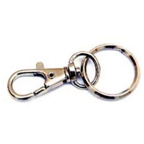 50PZ MOSCHETTONI PICCOLI A SCATTO CON ANELLO GIREVOLE IN ACCIAIO NICHELATO - mm.