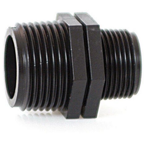 50PZ RACCORDO FILETTATO NIPPLO RIDOTTO PER TUBO IN POLIETILENE mis. 1.1/4x1