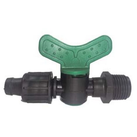 50PZ VALVOLA PER "TAPE" CON MASCHIO E ATTACCO RAPIDO IN POLIPROPILENE - mm.16xM 1/2"