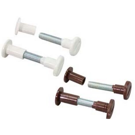 50PZ VITI DI GIUNZIONE IN NYLON E ACCIAIO ZINCATO - lunghezza mm.30/40 bianche