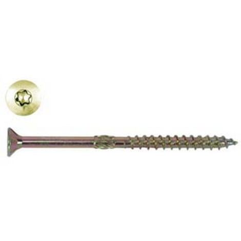 50PZ VITI TRUCIOLARE TESTA SVASATA TORX ACCIAIO ZINCATO GIALLO mm8x200 filetto