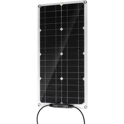 50W 12V Panneau solaire étanche téléphones portables électricité potable pour l'éclairage extérieur camping à domicile (panneau solaire noir uniquement)