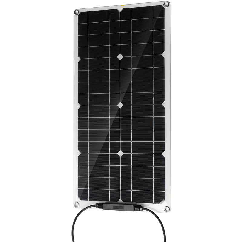 Maerex - 50W 12V Panneau solaire étanche téléphones portables électricité potable pour l'éclairage extérieur camping à domicile (panneau solaire noir