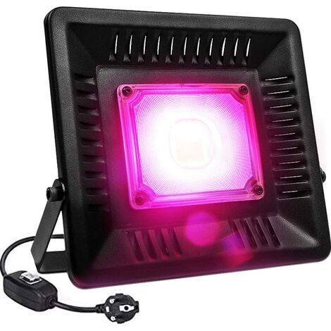 50W Gartenbau-LED-Wachstumslampe, IP67 wasserdichte Pflanzenlampe, wachsende LED-Wachstumslampe für Hydroponik, Zimmerpflanzen und Gewächshaussetzlinge mit EU-Stecker