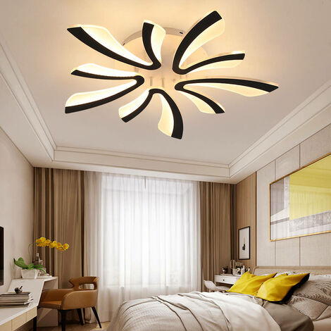 50W LED Acryl-Kronleuchter Deckenleuchte Wohnzimmer Esszimmer Deckenleuchte schwarzer Körper warmweißes Licht