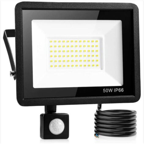 50W Led Projecteur Exterieur Detecteur,Ip66 imperméable luminaire Exterieur Detecteur,Lumière blanche froide,Largement Utilisé Dans Les Garages, Les Jardins, Les Jardins de Devant, etc.