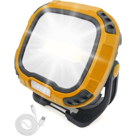 50W LED Rechargeable Work Light, 5 Modes 4 Brightness of Light Portable Work Light 4500LM, Display Power Function Flood Light Waterproof ＆USB Charging, Suitable for Outdoor Camping, Fishing