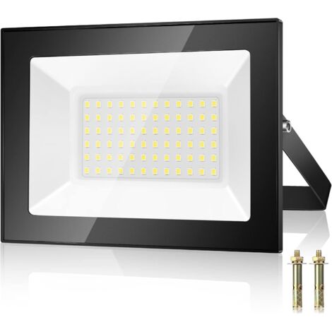 50W Outdoor LED Flood Light, 5000LM 7000K Outdoor LED Spotlight, 72 Chips IP67 Waterproof Cool White LED Security Light, Outdoor Light for Patio, Garage, Garden, Deck, Factory