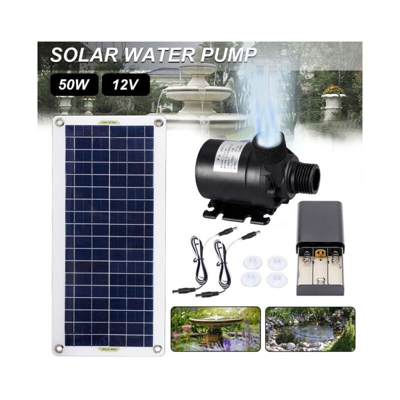 50W Pompe a eau solaire sans balais 800L/H Ultra silencieuse Moteur SubSN Decoration de fontaine de jardin