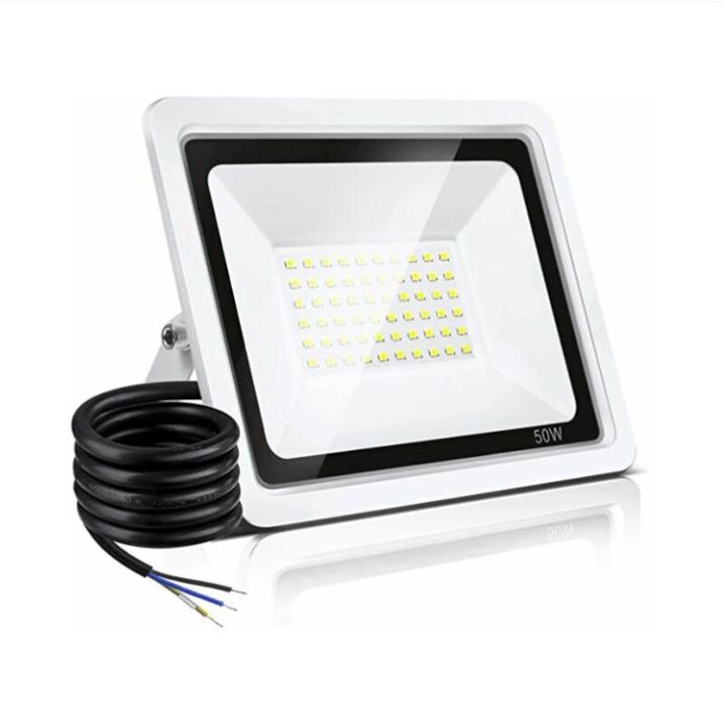50W Projecteur led Extérieur, IP66 étanche Spot led Extérieur 6500K, Super Lumineux 10000LM Blanc led Projecteur d'extérieur pour jardin, garage,