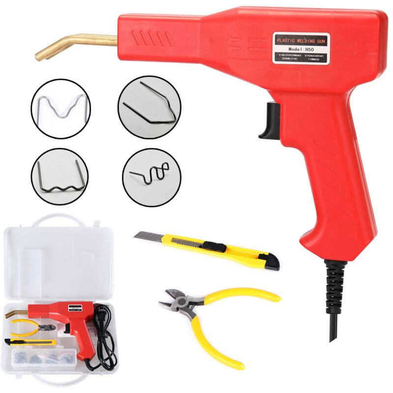 50W Soudure Plastique,2 en1 Kit Reparation Plastique Soudage Plastique Pare-chocs Voiture avec Agrafes&Bâtons Soudage,Soudeur Plastique pour