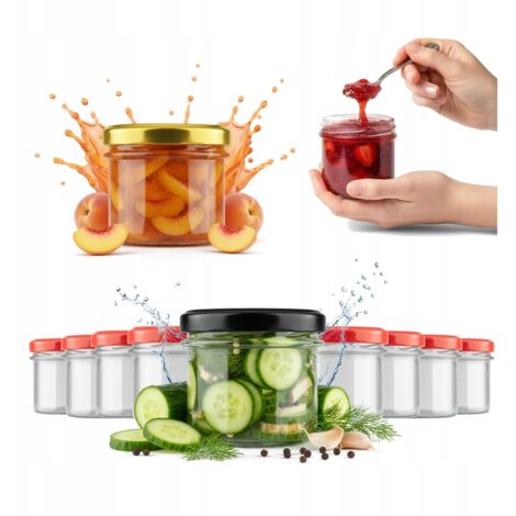 50x BARATTOLI IN VETRO 140ml CONTENITORE SEMPLICE PER ALIMENTI MIELE MARMELLATE CONSERVE