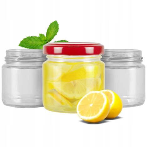 50x BARATTOLO VETRO 100 ml PER MIELE MARMELLATA CONSERVE barattoli in vetro PER ALIMENTI