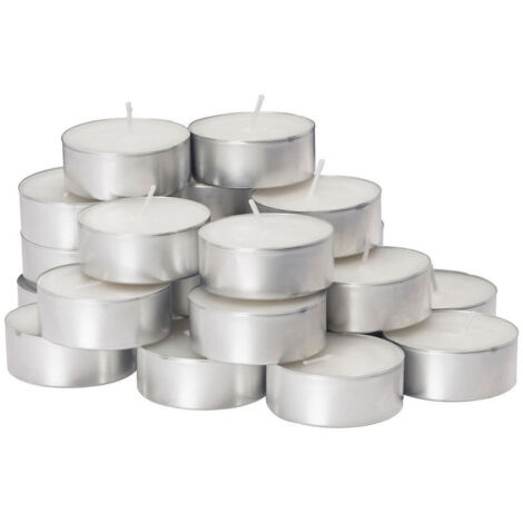50x Bianco Candele Lumini - 3.5 Hours De Combustion Time