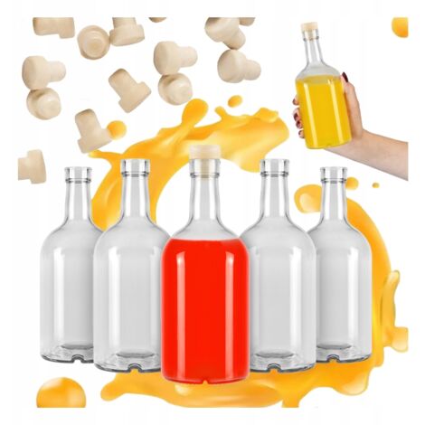 50x BLANKA Flasche 500ml mit Korken - Elegant für Wein, Likör, Saft 0,5l