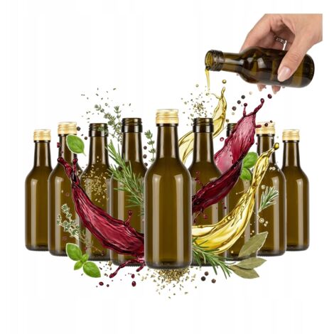 50x Botellas de Vino de 200ml de Cristal Oscuro para Muestras de Vino, Regalos de Jugo