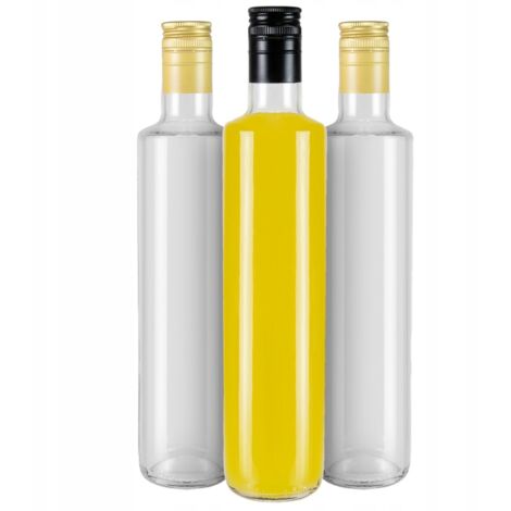 50x DORICA Bottiglia in VETRO 500 ml INCOLORE per olio d'oliva, tinture, aceto, succo 0,5l