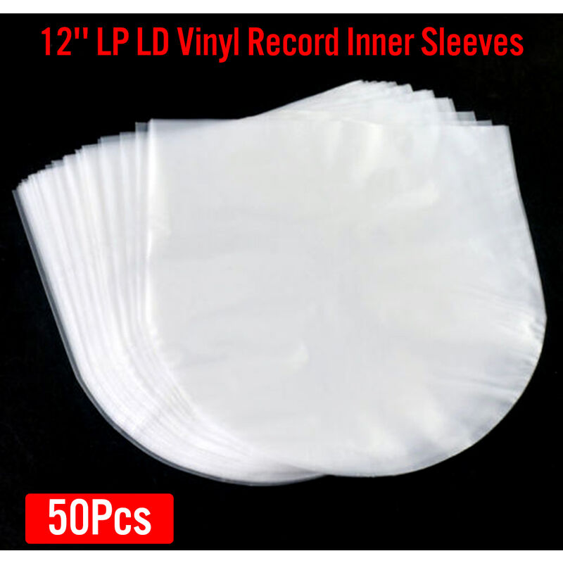 Pochettes intérieures antistatiques en plastique transparent 50 pièces pour stockage de disques vinyle lp ld 12 pouces sac à manches intérieures