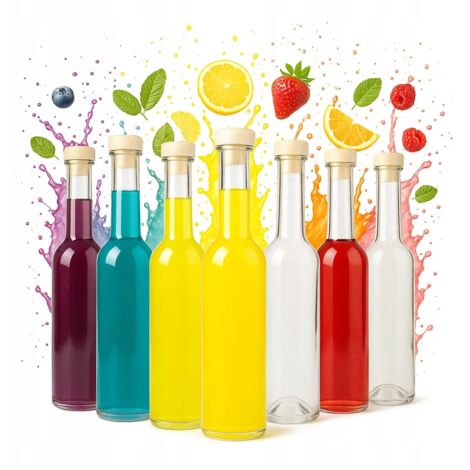 50X FENICE Bottiglia di vetro 350ml PER LIQUORI, OLIO D'OLIVA, SUCCO, VINO