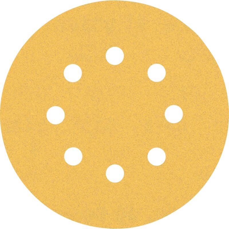 50x Feuilles abrasives C470 à 8 trous (pour Bois dur, Peinture sur bois, Ø 125 mm, Grain 120, Accessoires Ponceuse excentrique)