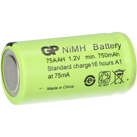 50x GP GP75AAH Akku 2/3AA Mignon NiMH Akku 1,2V 750mAh