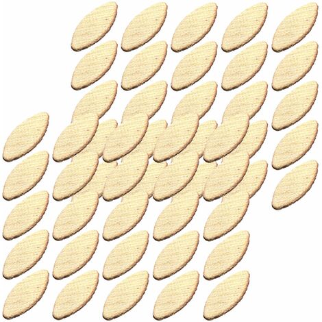 50x Lamelle d'assemblage en bois et contreplaqué couleur hêtre type 10 Cheville Fraiseuse Cadre Résistance Menuiserie Assembler, 53 x 18 x 3,75 - 3,9mm
