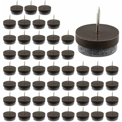 50x Patins à vis en feutre - Patins coulissants Hauteur 9 mm, Patins à vis pour la protection du sol des chaises et des meubles - Patins de meuble - Diamètre rond 24 mm