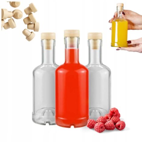 50x Tadek Glasflaschen 250ml für Liköre, Alkohol und Säfte Set
