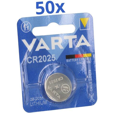 50x VARTA CR2025 Lithium-Knopfzelle 3V 1er Blister