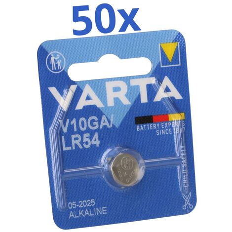 50x Varta Knopfzelle Electronics V 10 GA Alkaline 1,5 V 1er Blister