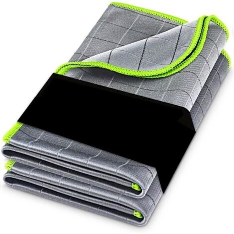 50x40 CM Chiffons Microfibre Carbone Voiture Professionnel Efficace, Serviette 5X Detailing Auto Moto, Lingette Essuie Verre Vitre