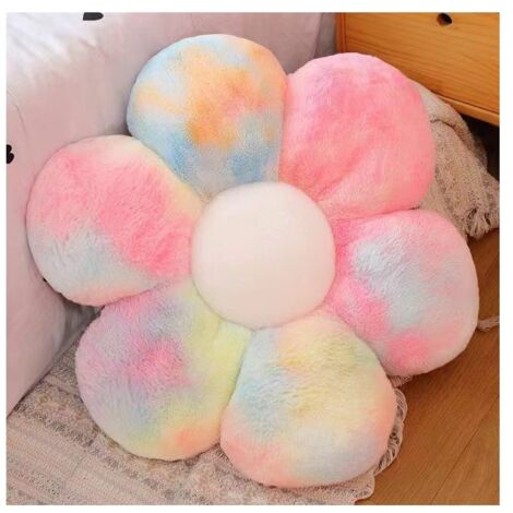 (50x50cm, Multicolore) Coussins de Chaise Forme de Fleur, Coussin en Peluche Douce Duveteux Tatami Oreiller pour Siège, Canapé, Jardin, Salon Intérieur Décoration de Chambre des Enfants