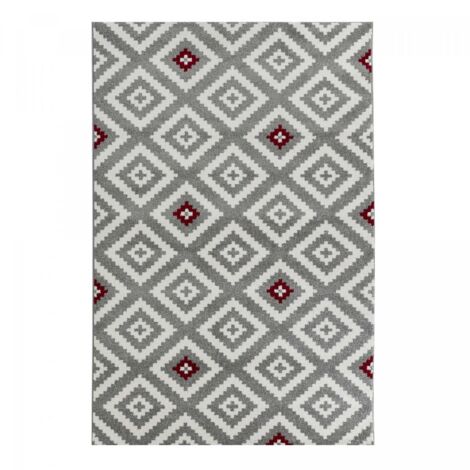 TAPISO Noyan Tapis Salon Bureau Moderne Rouge Unicolore Fin Tufté Feutre  120 x 170 cm