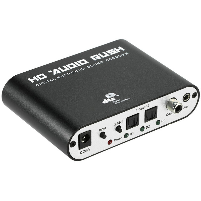 

5.1 Audio Rush SPDIF Coaxial a 5.1 / 2.1 Canales DTS / AC-3 Decodificador de audio Surround Sound Rush para STB Reproductor de DVD Reproductor de HD