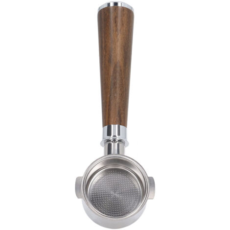 51-mm-2-Ohr-Filterhalter für Delonghi ECO310, Edelstahl und Griff aus schwarzem Rosenholz