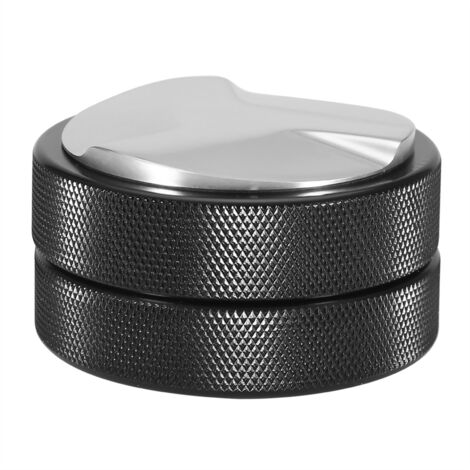 51 mm Edelstahl-Kaffeepressbasis, Kaffeebohnen-Stampfwerkzeug mit drei abgewinkelten Seitenflächen, Schwarz