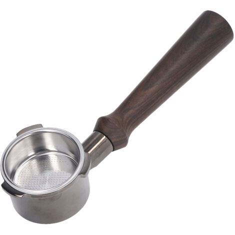 51-mm-Siebträger ohne Boden aus Zinklegierung mit ergonomischem Griff aus schwarzem Rosenholz für Kaffeemaschinen
