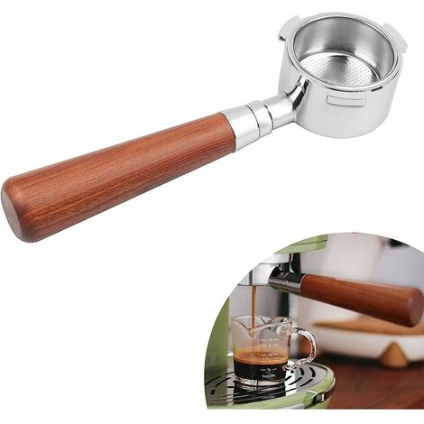 51-mm-Siebträger ohne Boden, mit Filterkorb und Holzgriff, kompatibel mit Delonghi EC680 EC685